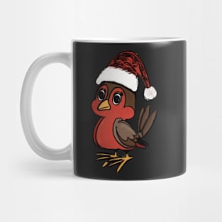 Robin In Santa Hat Mug